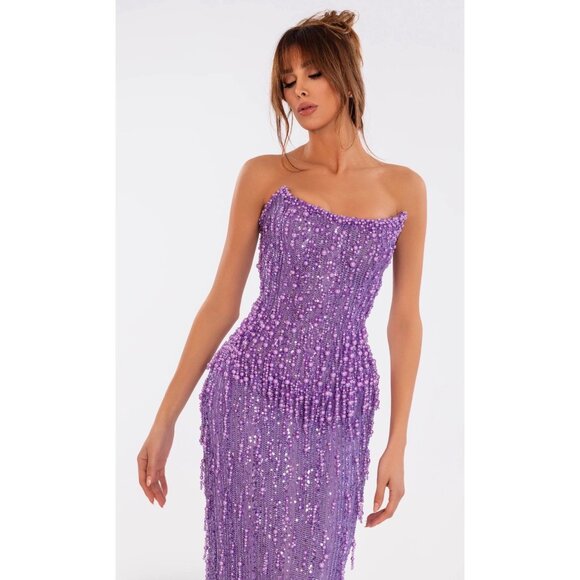 Albinadyla Lavender Corset Set Size 2 Retails $1,250 - Picture 8 of 10